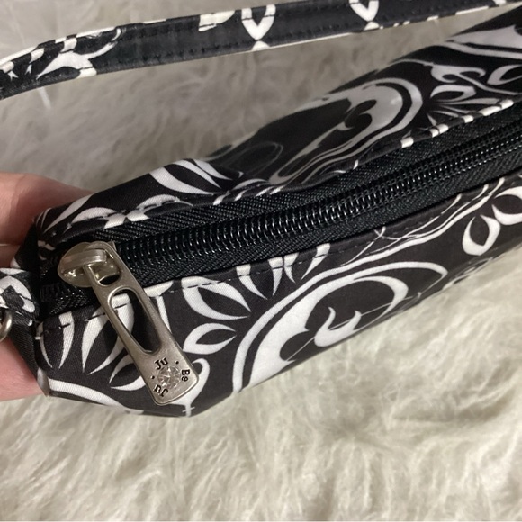 Ju-Ju-Be Large Floral Zippered Black & White Accessories Bag & Small Round Pouch - Picture 12 of 14